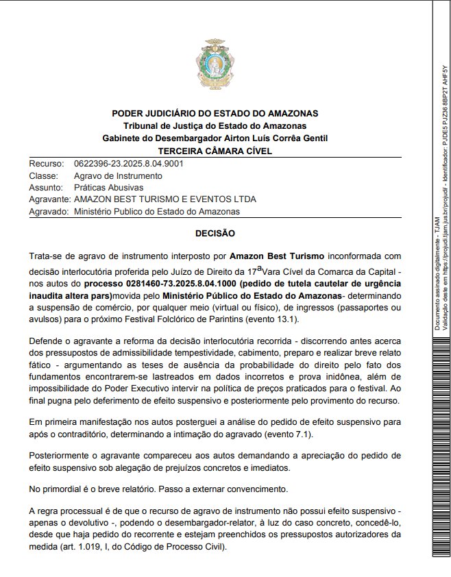 Amazon Best retoma venda de ingressos para o Festival de Parintins 2026 após decisão judicial favorável