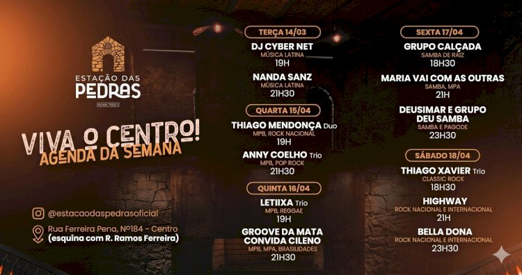 Estação das Pedras lança programação semanal com música ao vivo e experiências culturais em Manaus