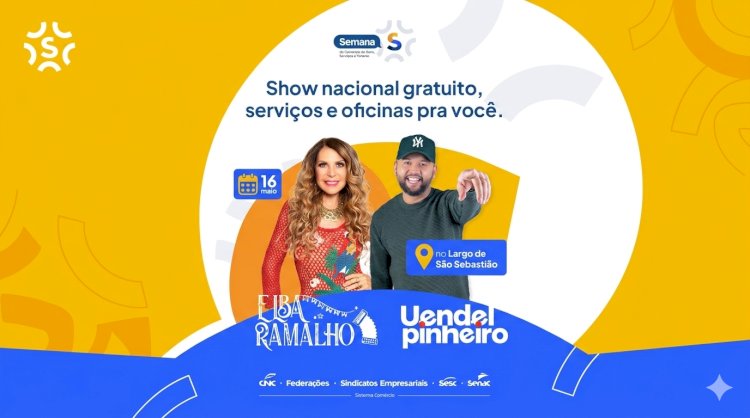 Elba Ramalho vai embalar noite de grandes sucessos no Largo de São Sebastião no dia 16 de maio
